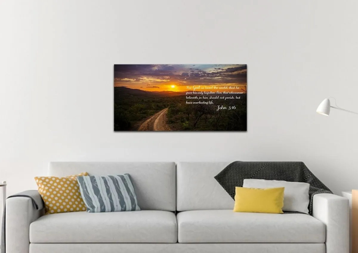 John 316 Kjv #20 Bible Verse Canvas Wall Art - Christian Canvas Wall Art