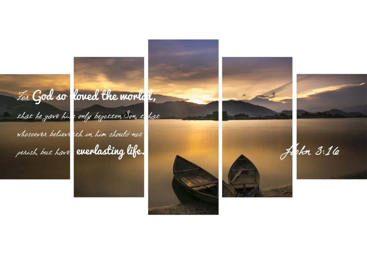 John 316 Kjv Bible Verse Wall Art - Christian Canvas Wall Art