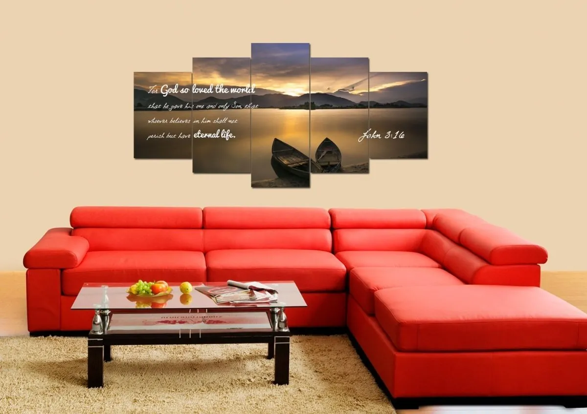 John 316 Niv #22 Bible Verse Canvas Wall Art - Christian Canvas Wall Art