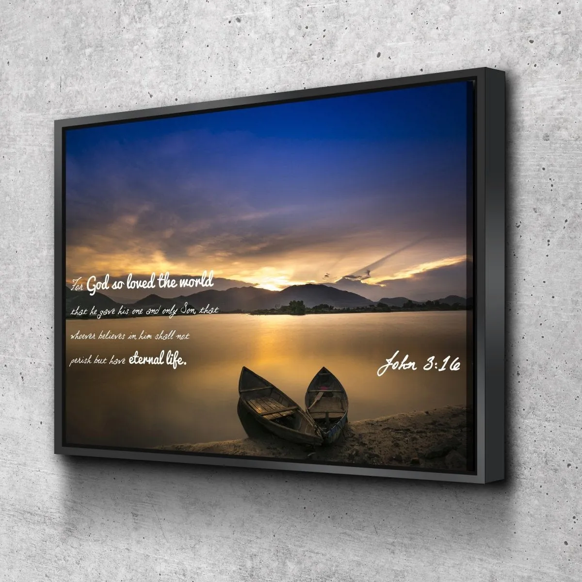 John 316 Niv #22 Bible Verse Canvas Wall Art - Christian Canvas Wall Art