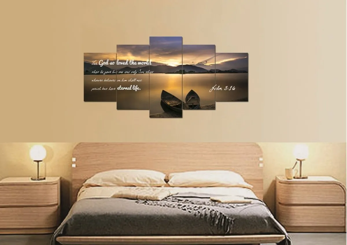 John 316 Niv #22 Bible Verse Canvas Wall Art - Christian Canvas Wall Art