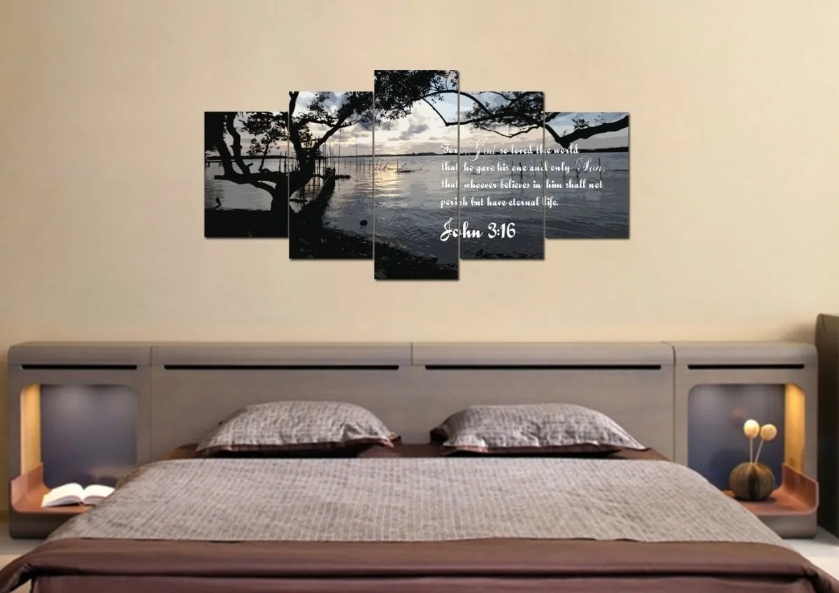 John 316 Niv #24 Bible Verse Canvas Wall Art - Christian Canvas Wall Art