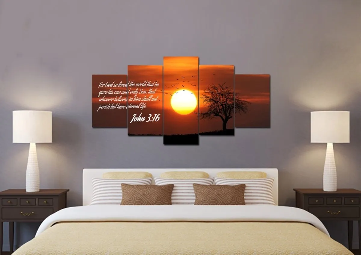 John 316 Niv #6 Bible Verse Canvas Wall Art - Christian Canvas Wall Art