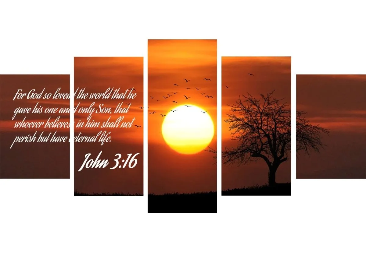 John 316 Niv #6 Bible Verse Canvas Wall Art - Christian Canvas Wall Art