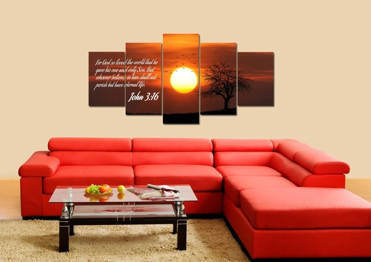 John 316 Niv #6 Bible Verse Canvas Wall Art - Christian Canvas Wall Art