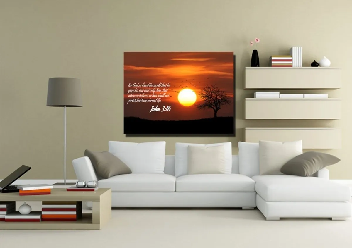 John 316 Niv #6 Bible Verse Canvas Wall Art - Christian Canvas Wall Art