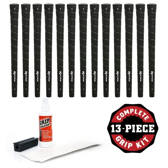 Karma Wrap Black Standard - 13 piece Golf Grip Kit (with tape, solvent, vise clamp)