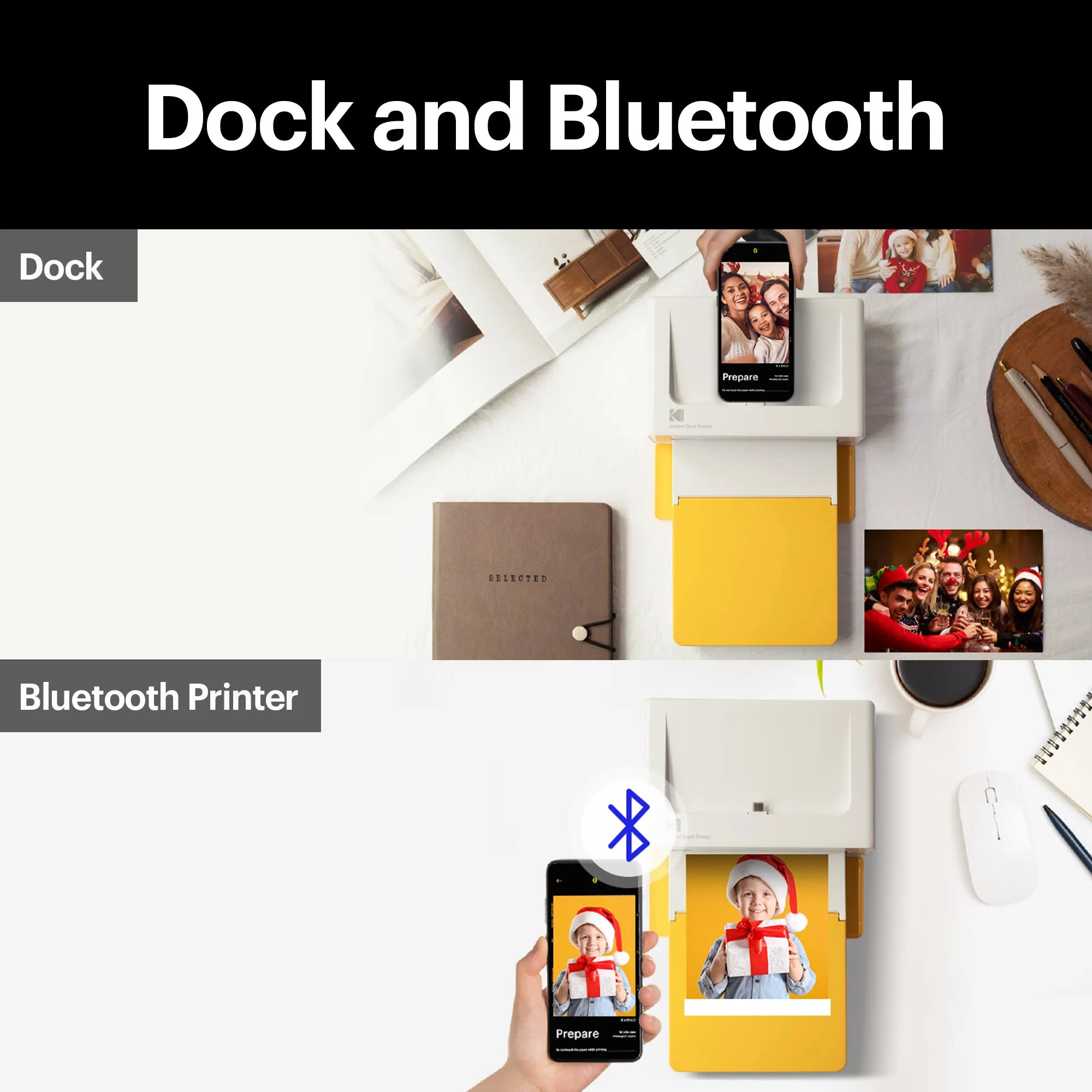 KODAK Dock Plus 4PASS Instant Photo Printer (4x6 inches)   90 Sheets Gift Bundle