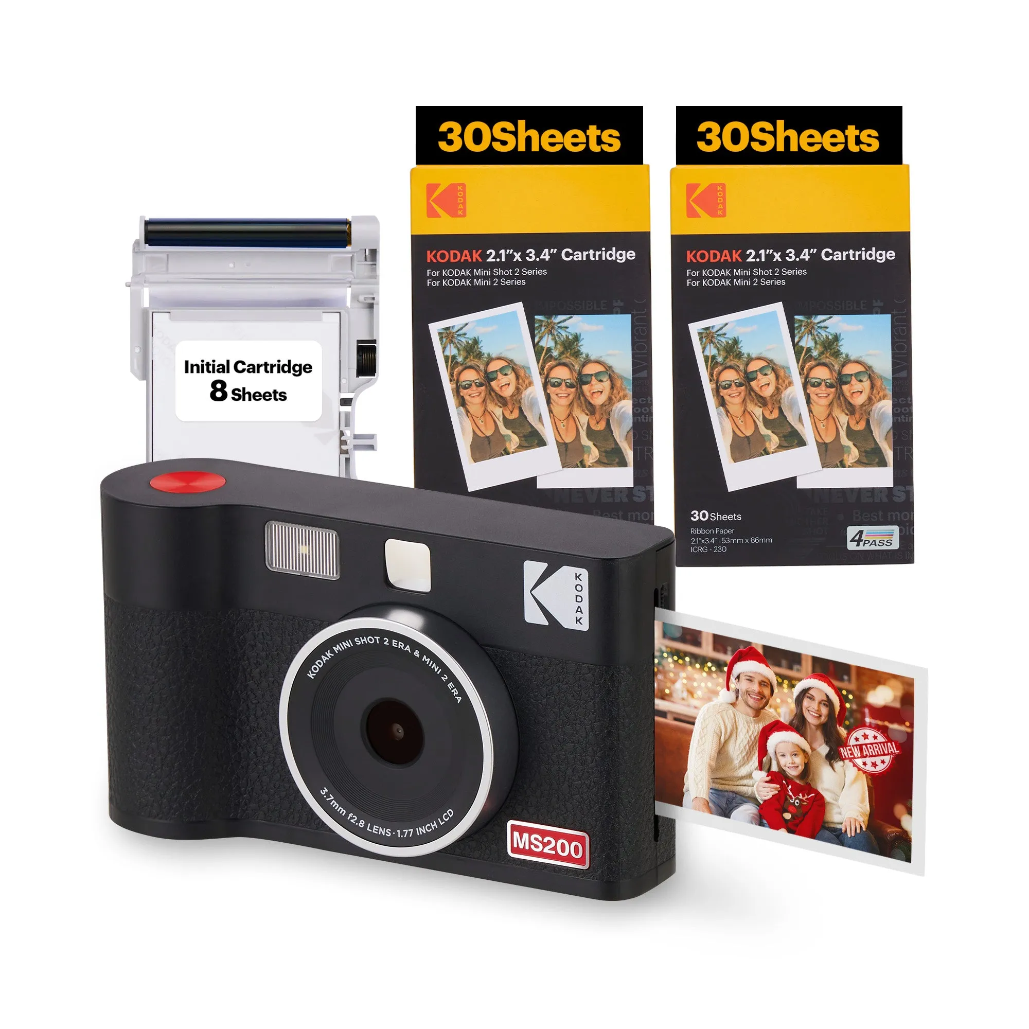 KODAK Mini Shot 2 ERA 4PASS 2-in-1 Instant Camera and Photo Printer (2.1x3.4) (Camera   68 Sheets)
