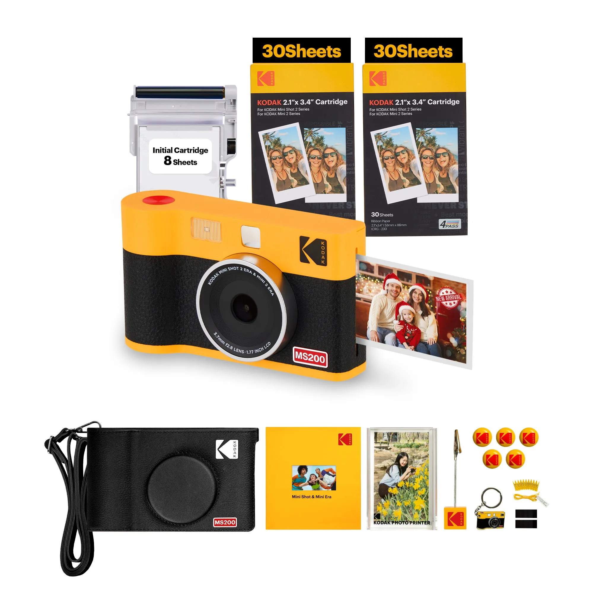 KODAK Mini Shot 2 ERA Gift Bundle (2.1x3.4) (Camera   68 Sheets   Accessories)