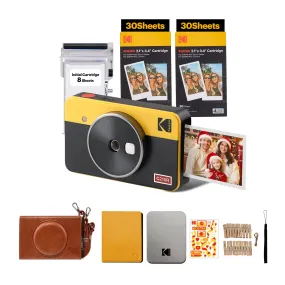 KODAK Mini Shot 2 Retro 4PASS 2-in-1 Instant Camera and Photo Printer (2.1x3.4 inches)   68 Sheets Gift Bundle
