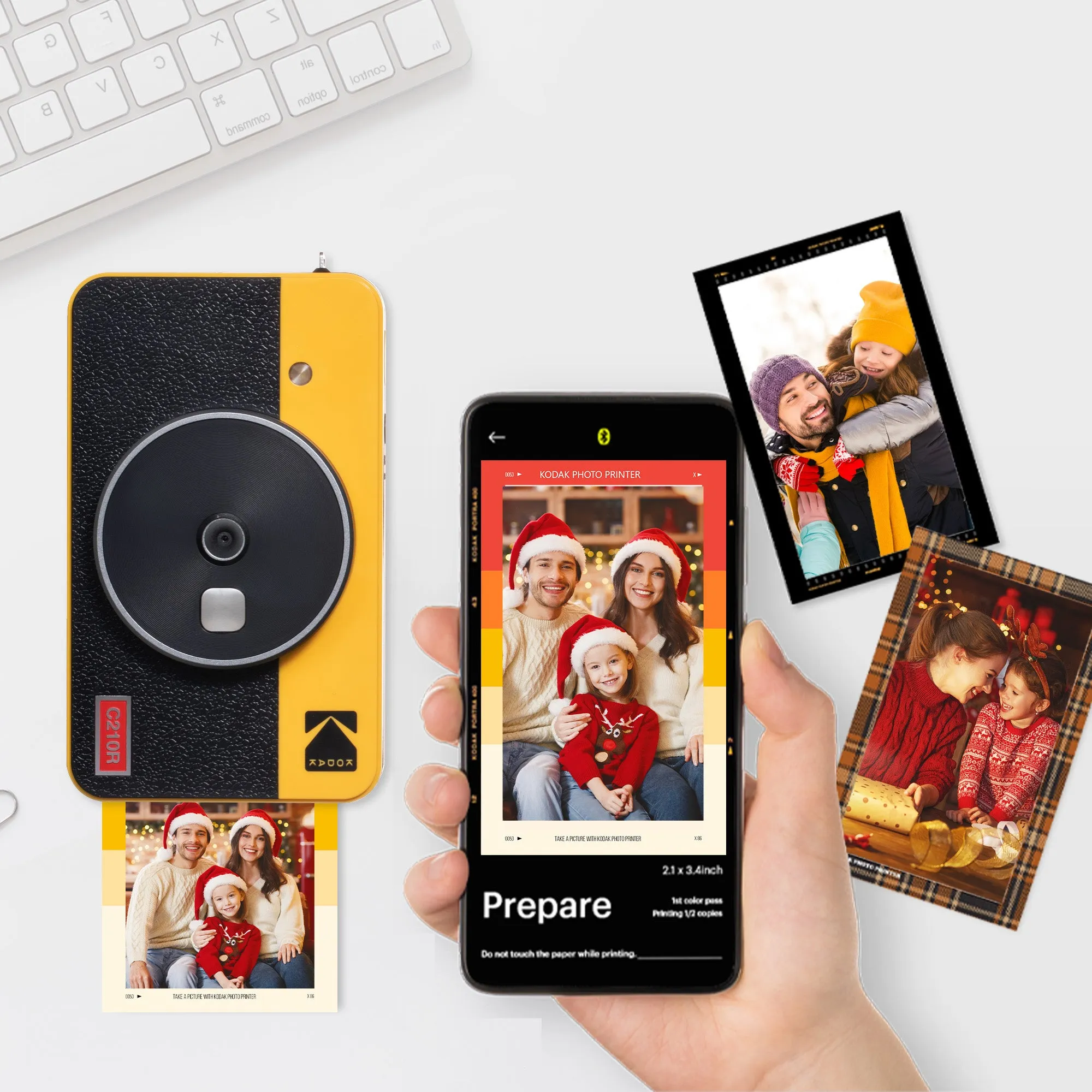 KODAK Mini Shot 2 Retro 4PASS 2-in-1 Instant Camera and Photo Printer (2.1x3.4 inches)   8 Sheets