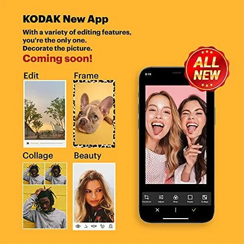 Kodak Mini Shot 2 Retro | 68-Sheet Bundle | Portable Wireless Instant Camera & Photo Printer, Compatible with iOS & Android and Bluetooth Devices, Real Photo (2.1x3.4) 4Pass Technology - Yellow
