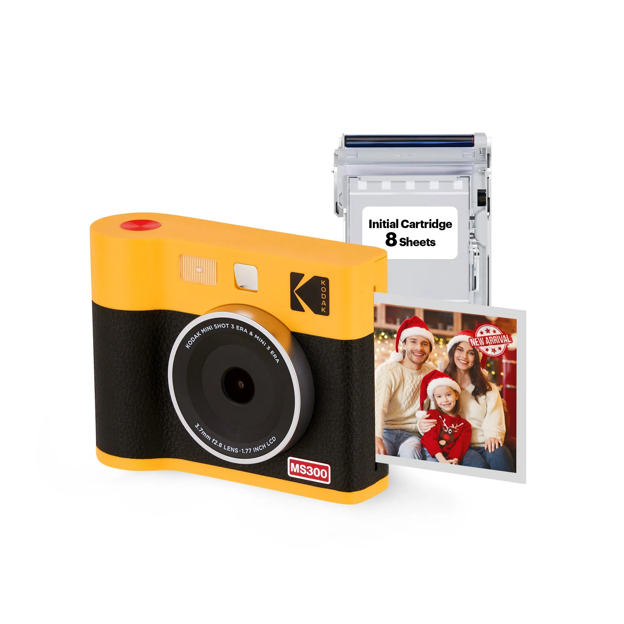 KODAK Mini Shot 3 ERA 4PASS 2-in-1 Instant Camera and Photo Printer (3x3) (Camera   8 Sheets)