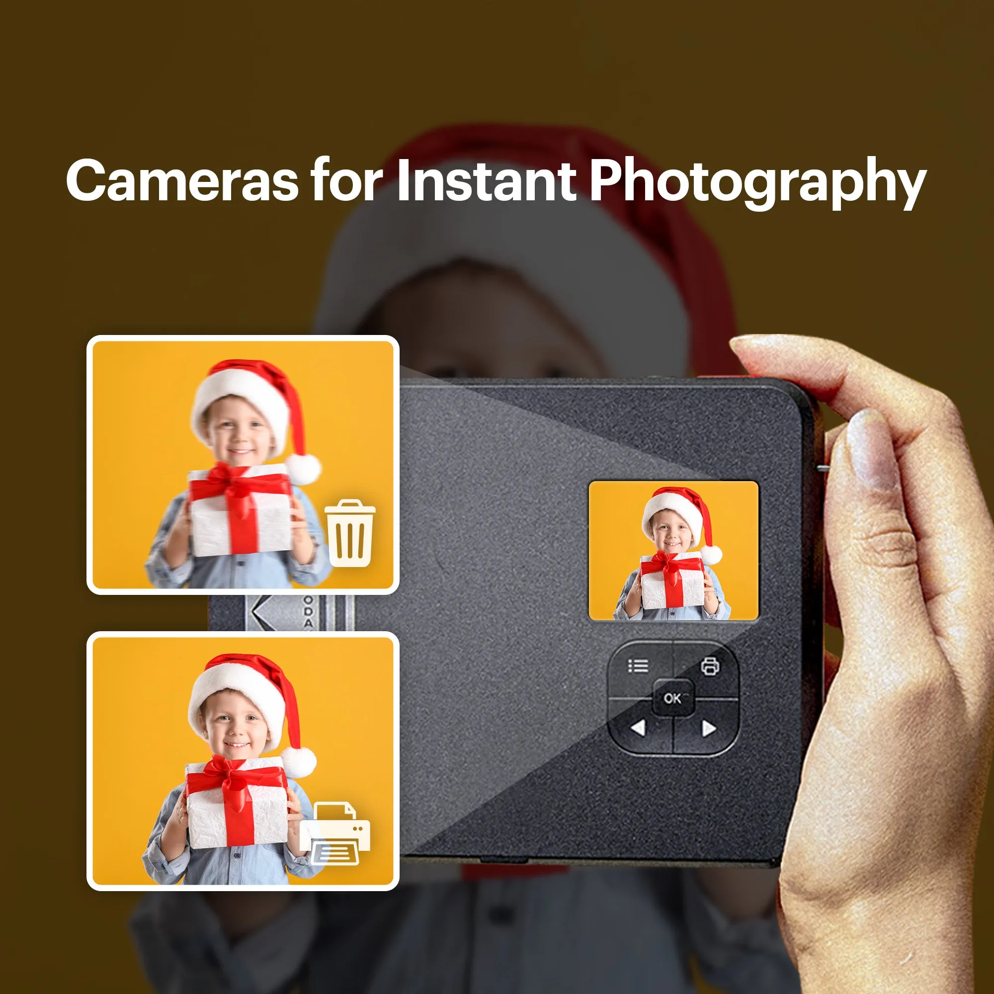 KODAK Mini Shot 3 Retro 4PASS 2-in-1 Instant Camera and Photo Printer (3x3 inches)   68 Sheets Gift Bundle