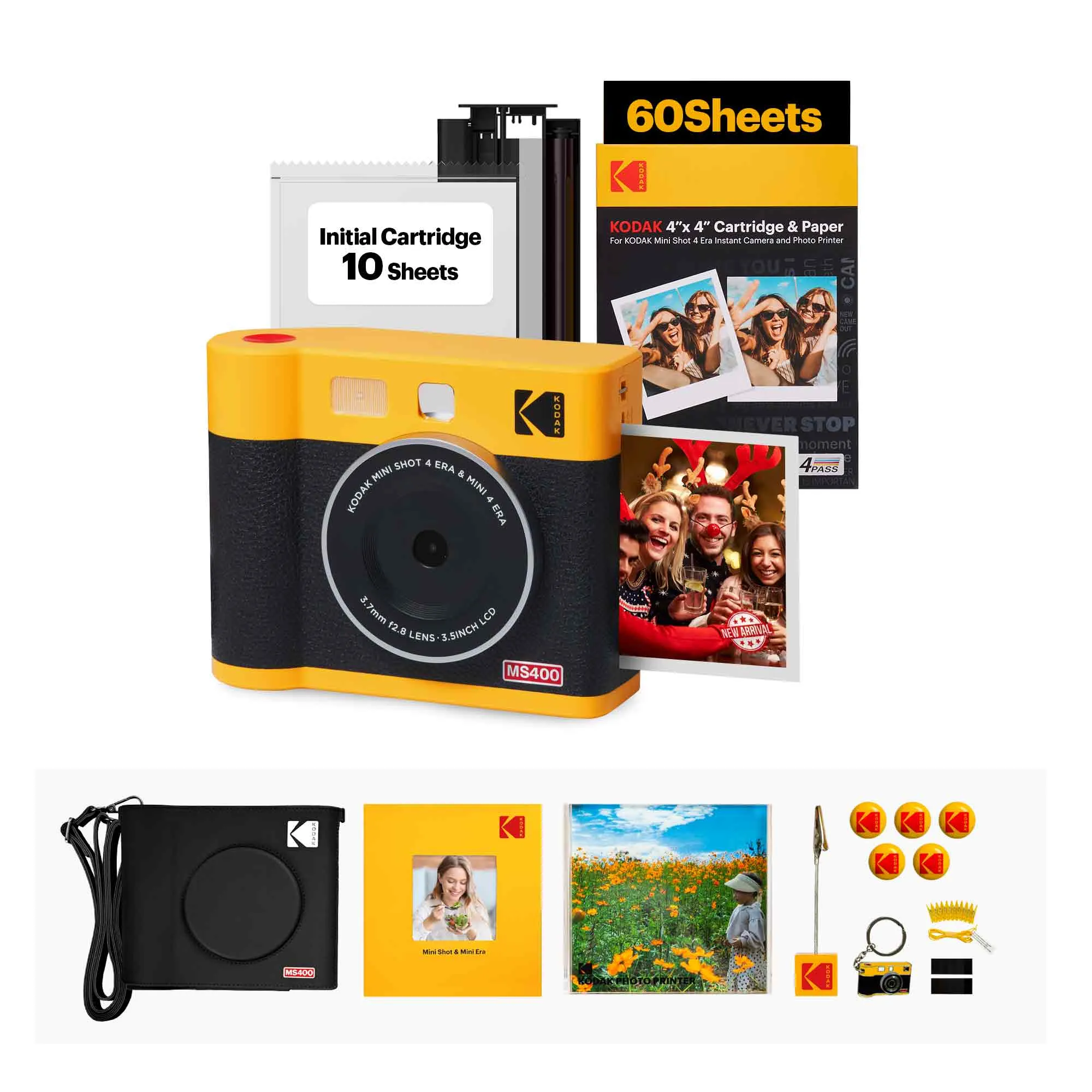 KODAK Mini Shot 4 ERA 2-in-1 Instant Camera and Photo Printer (4x4) (Camera   68 Sheets   Gift Accessories)