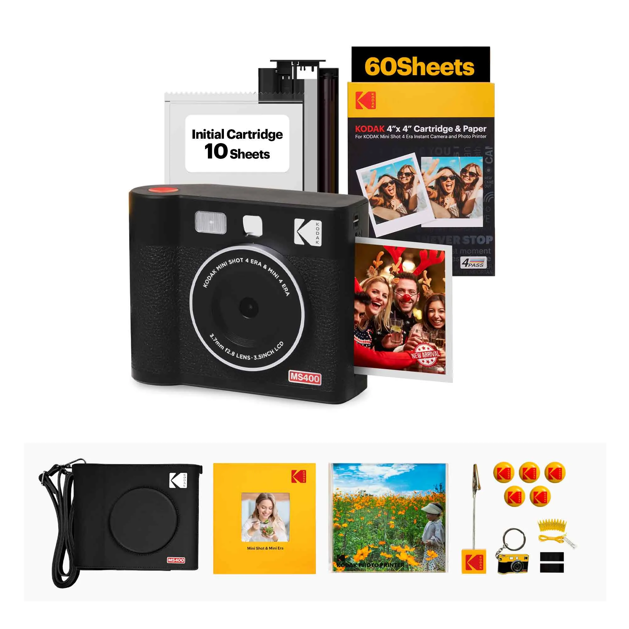 KODAK Mini Shot 4 ERA 2-in-1 Instant Camera and Photo Printer (4x4) (Camera   68 Sheets   Gift Accessories)