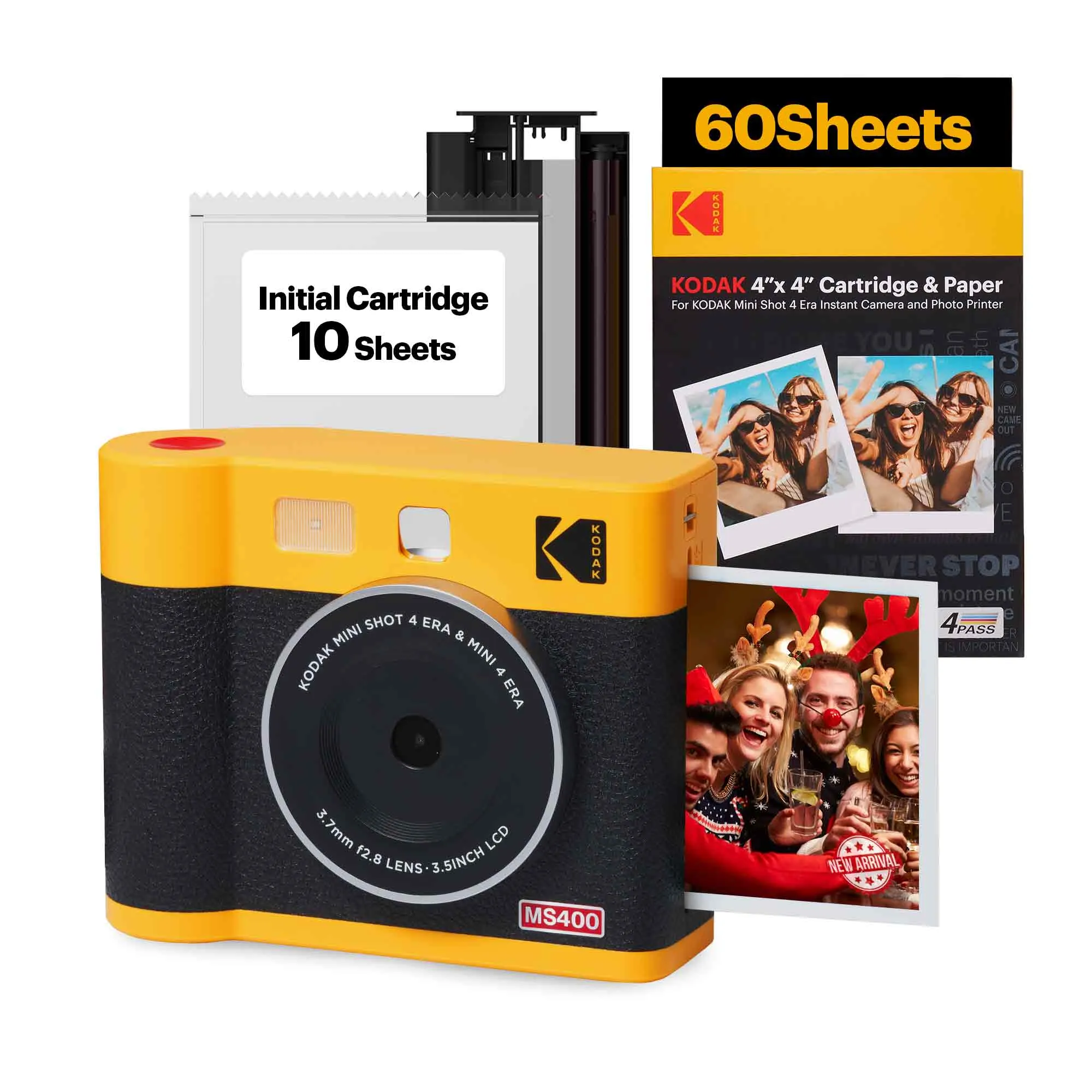 KODAK Mini Shot 4 ERA 2-in-1 Instant Camera and Photo Printer (4x4) (Camera   68 Sheets)