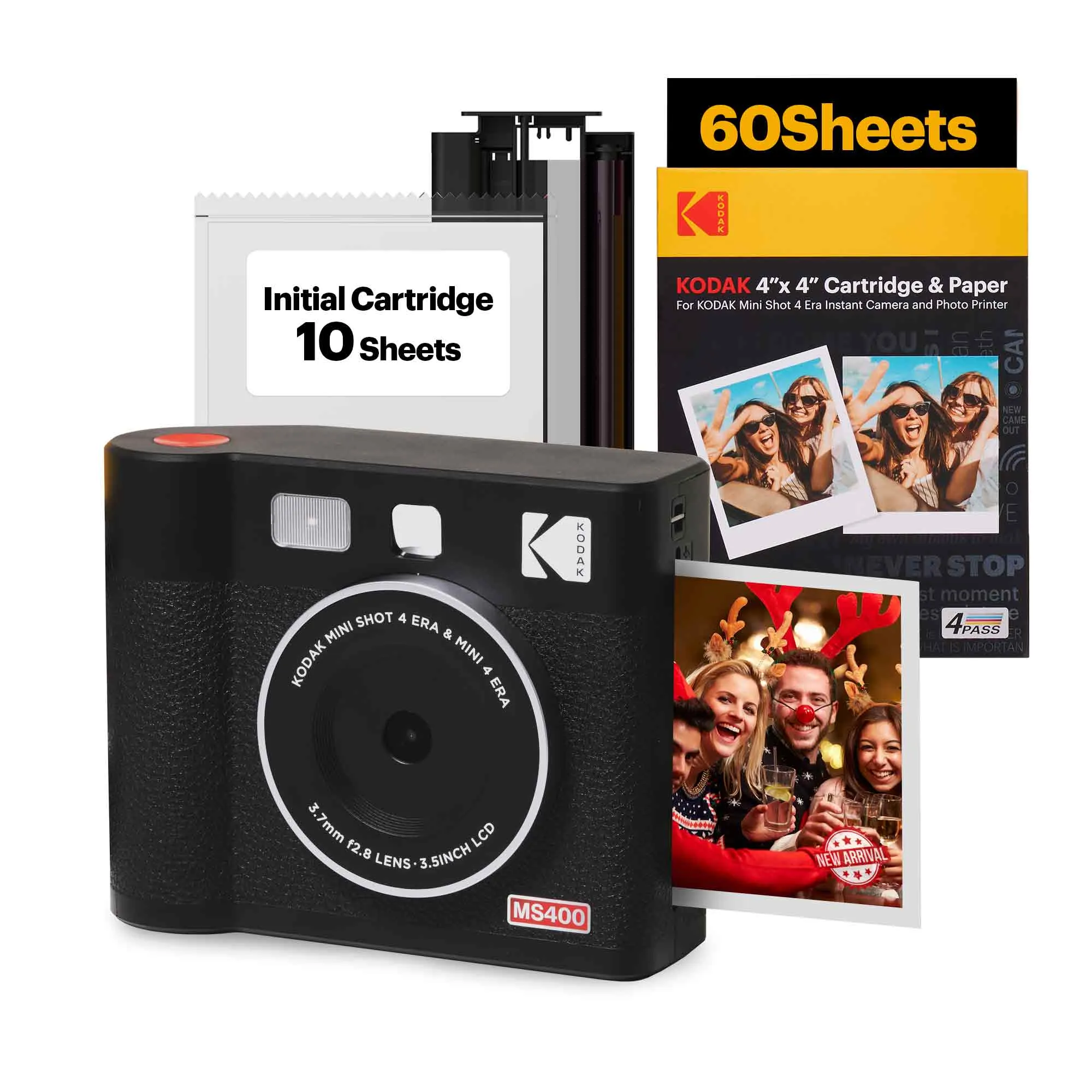 KODAK Mini Shot 4 ERA 2-in-1 Instant Camera and Photo Printer (4x4) (Camera   68 Sheets)