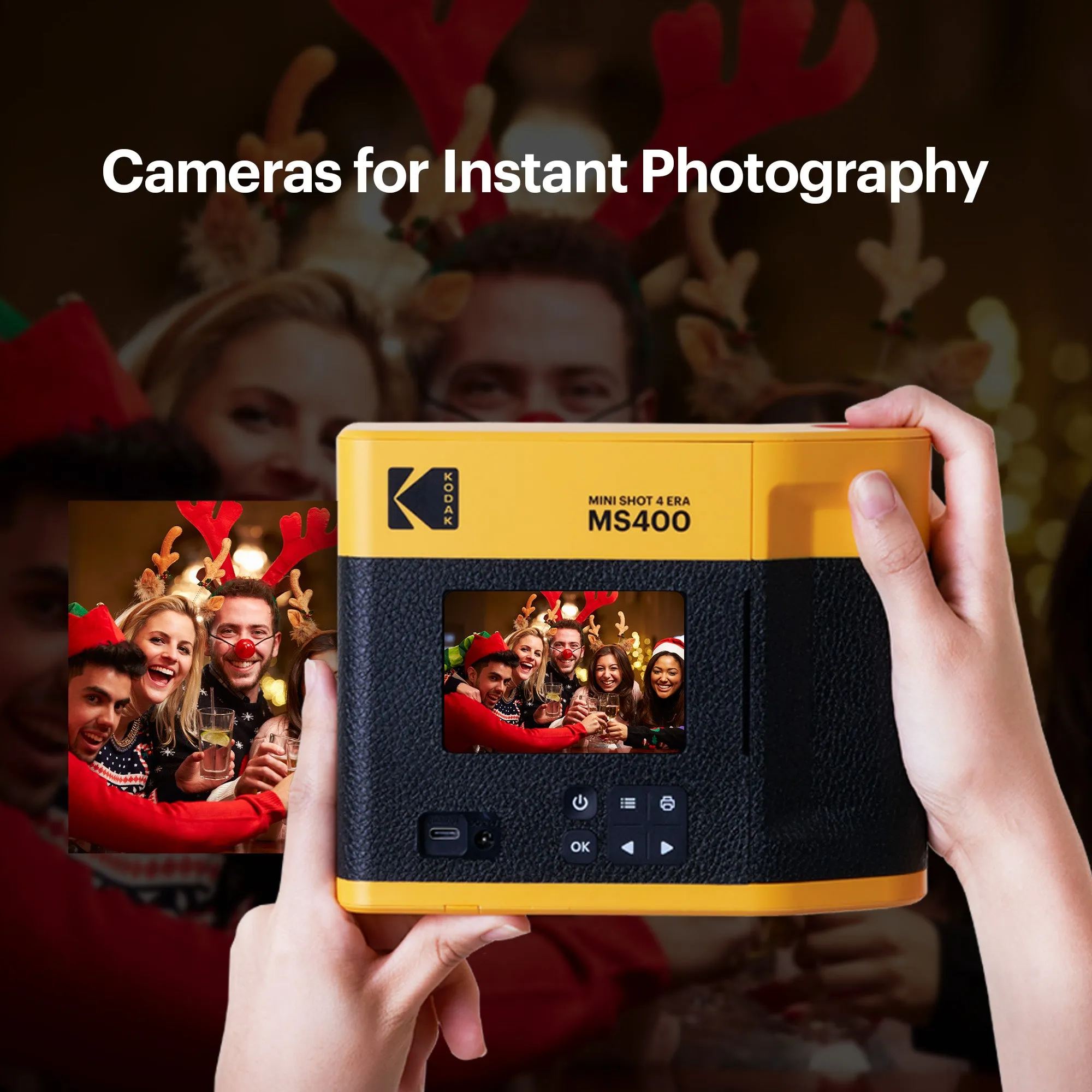 KODAK Mini Shot 4 ERA 2-in-1 Instant Camera and Photo Printer (4x4) (Camera   8 Sheets)