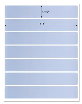 Light Blue Water Bottle Labels - 8.1875" x 1.375" Rectangle Labels for Inkjet and Laser Printers with Template and Printing Instructions, 5 Sheets, 35 Labels (WB8)