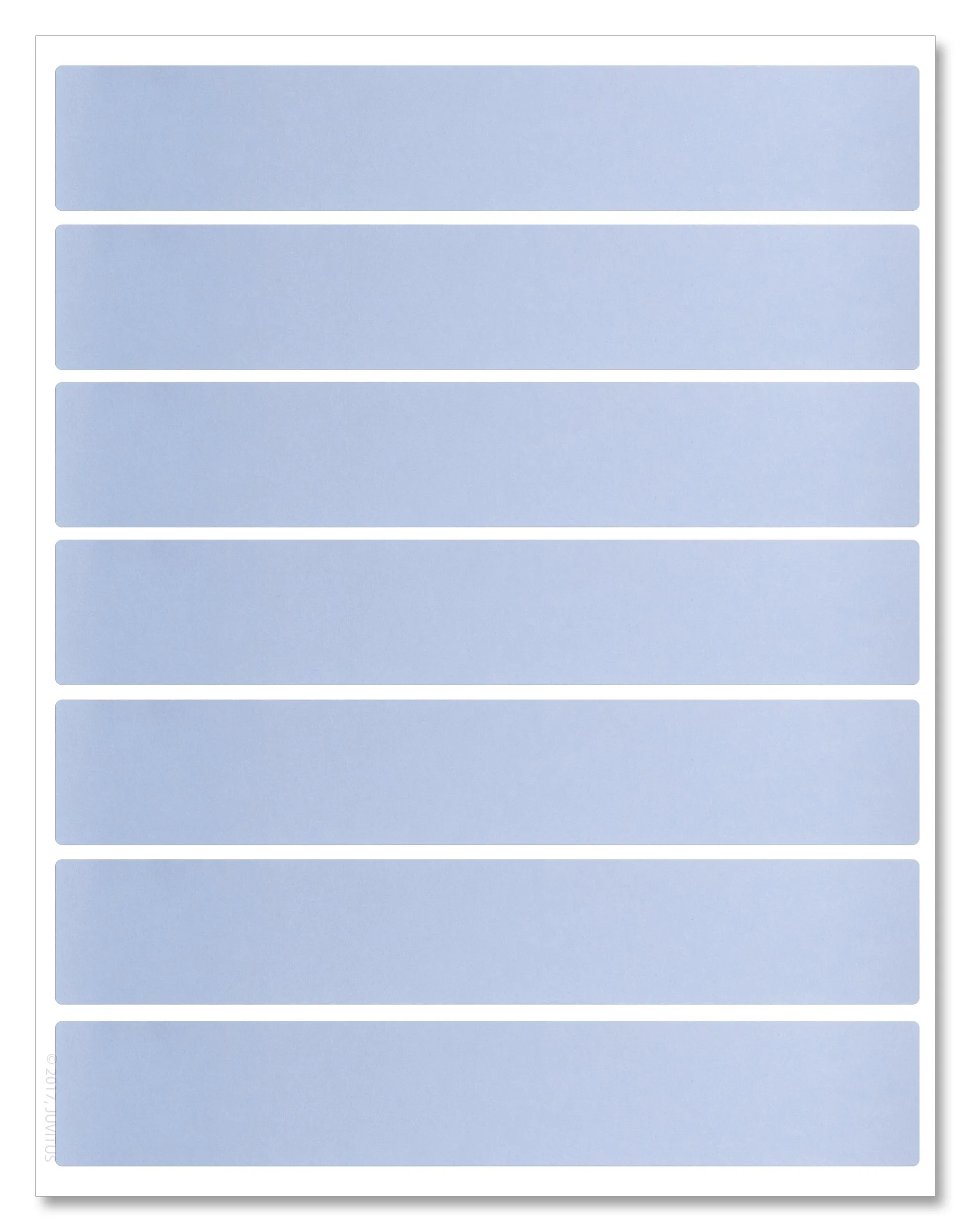 Light Blue Water Bottle Labels - 8.1875" x 1.375" Rectangle Labels for Inkjet and Laser Printers with Template and Printing Instructions, 5 Sheets, 35 Labels (WB8)