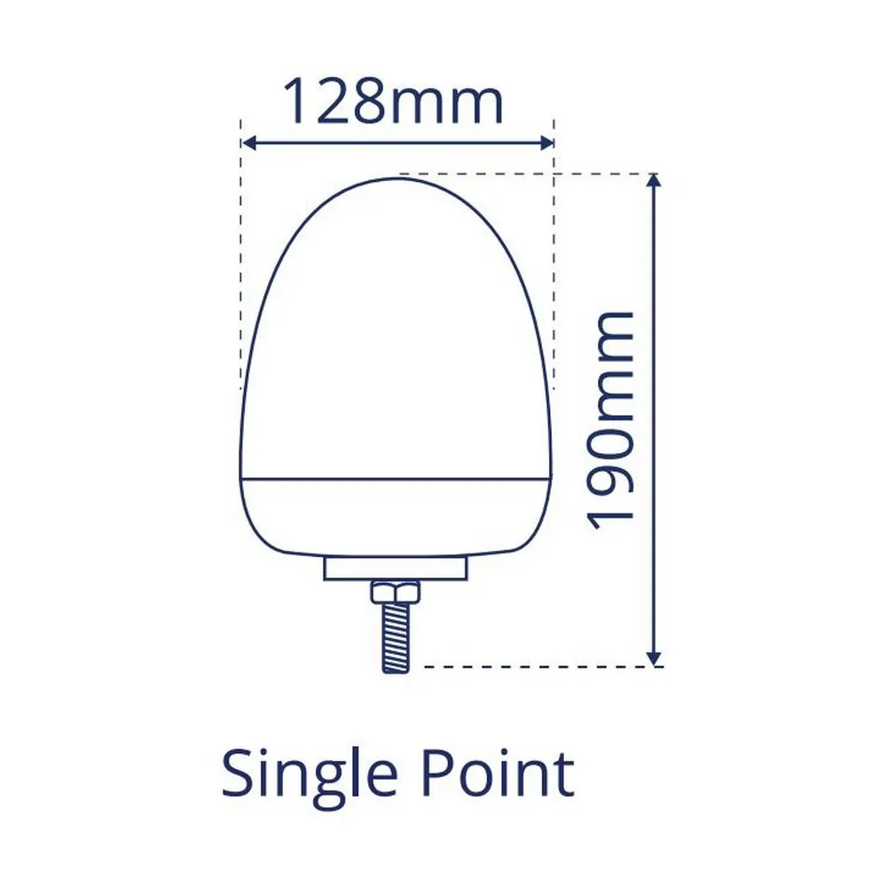 LMB Series Amber LED Beacon - Single Bolt - 12/24V