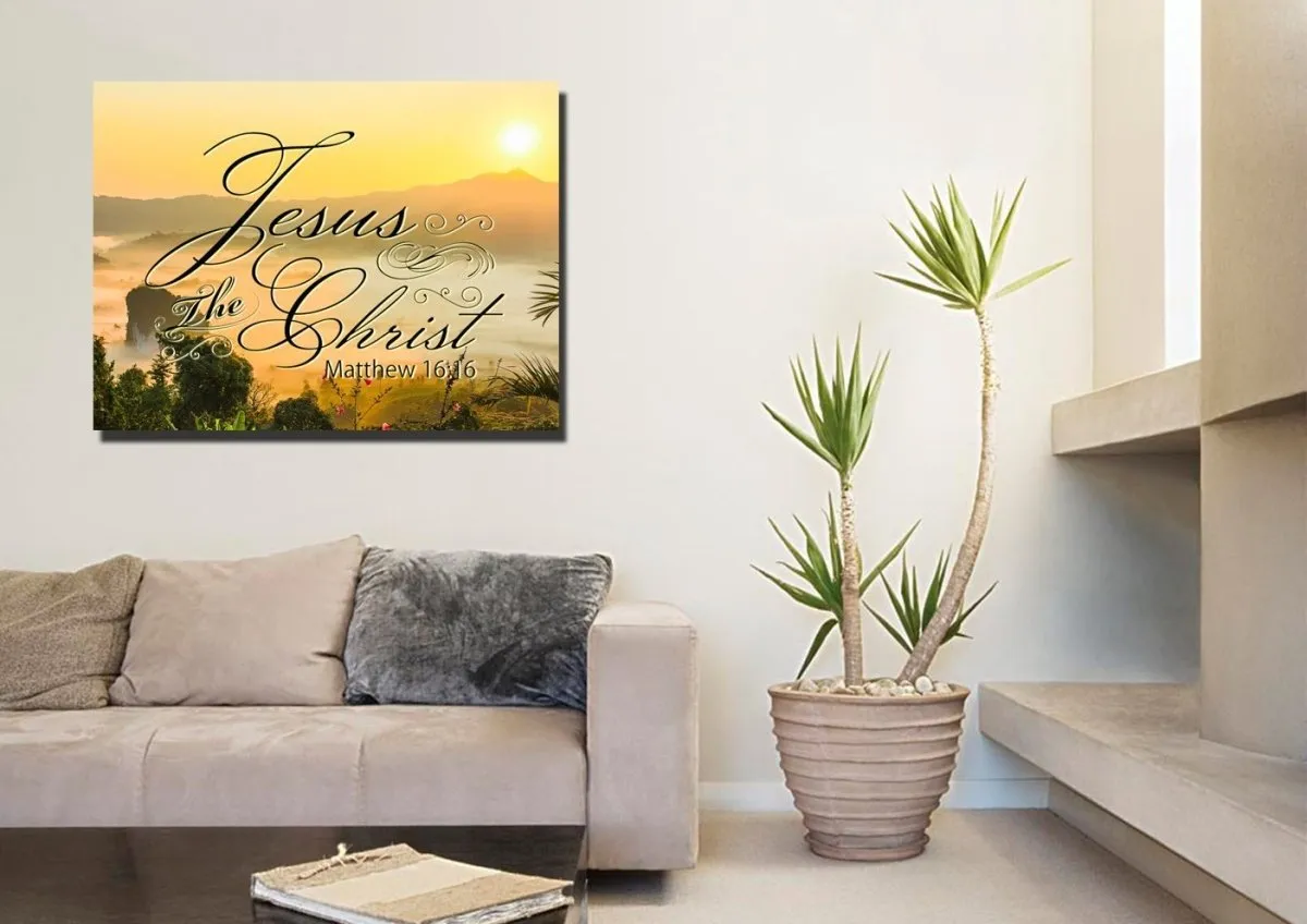 Matthew 1616 Jesus The Christ Canvas Wall Art Print S - Christian Canvas Wall Art
