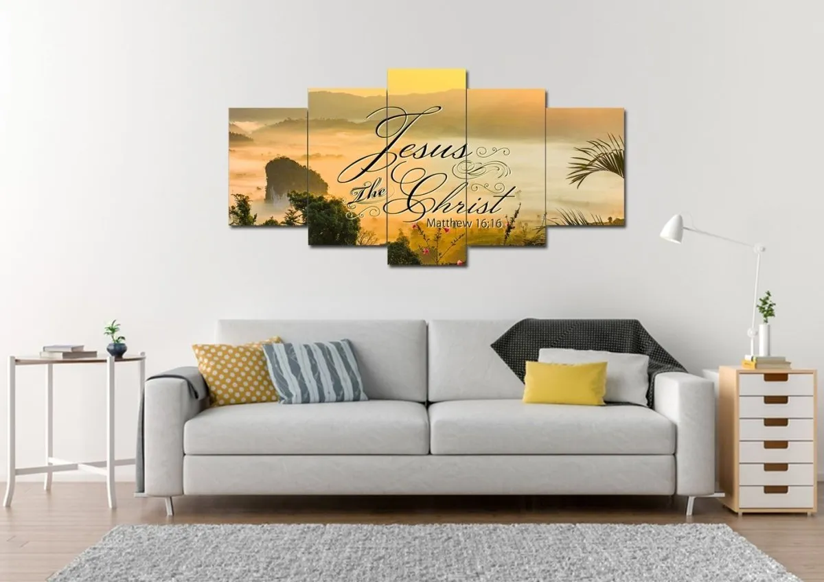 Matthew 1616 Jesus The Christ Canvas Wall Art Print S - Christian Canvas Wall Art
