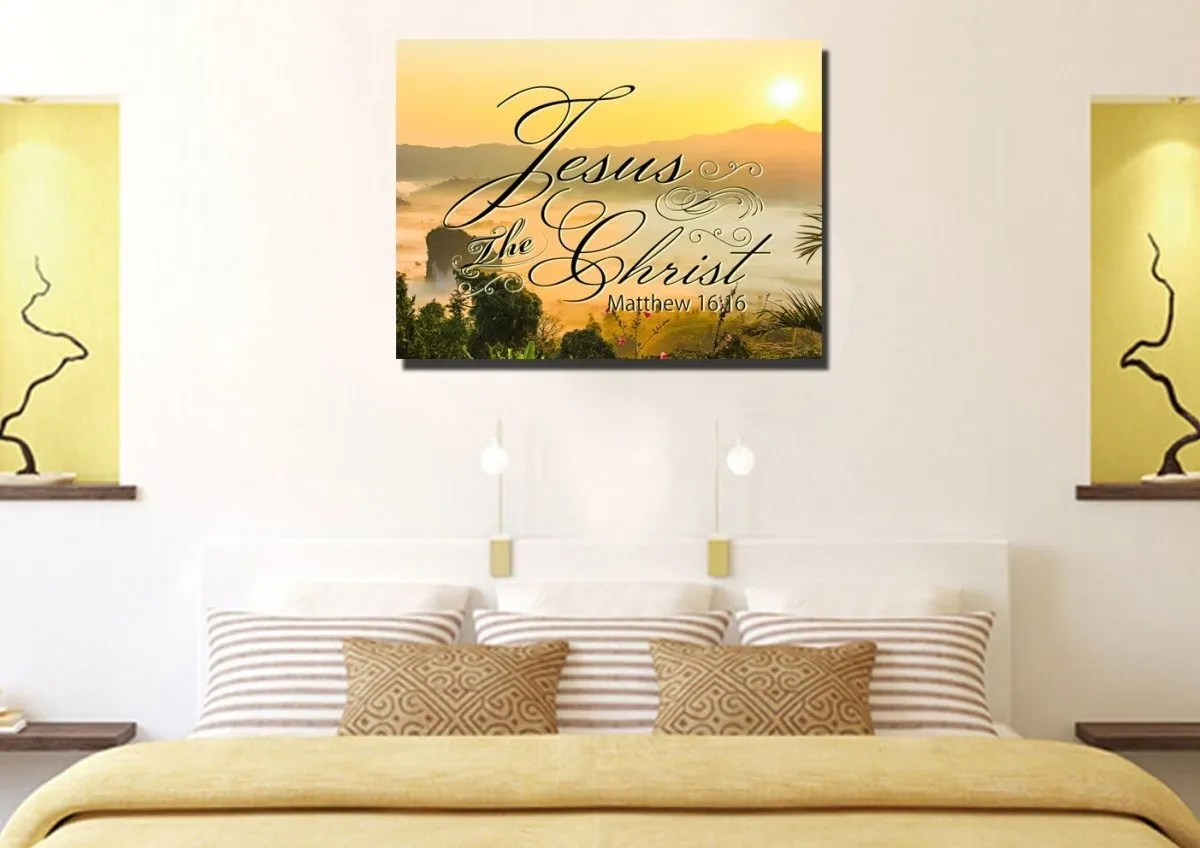Matthew 1616 Jesus The Christ Canvas Wall Art Print S - Christian Canvas Wall Art