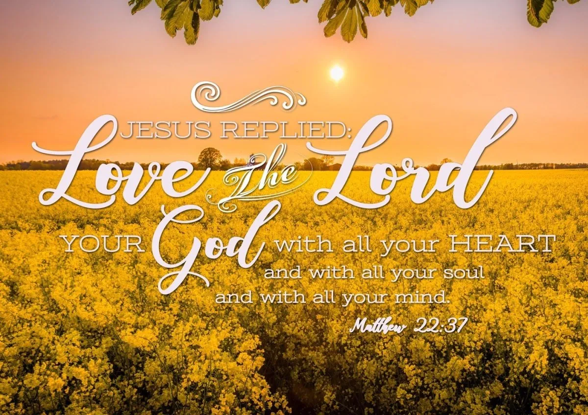 Matthew 2237 Love The Lord With All Your Heart Canvas Wall Art Print - Christian Canvas Wall Art