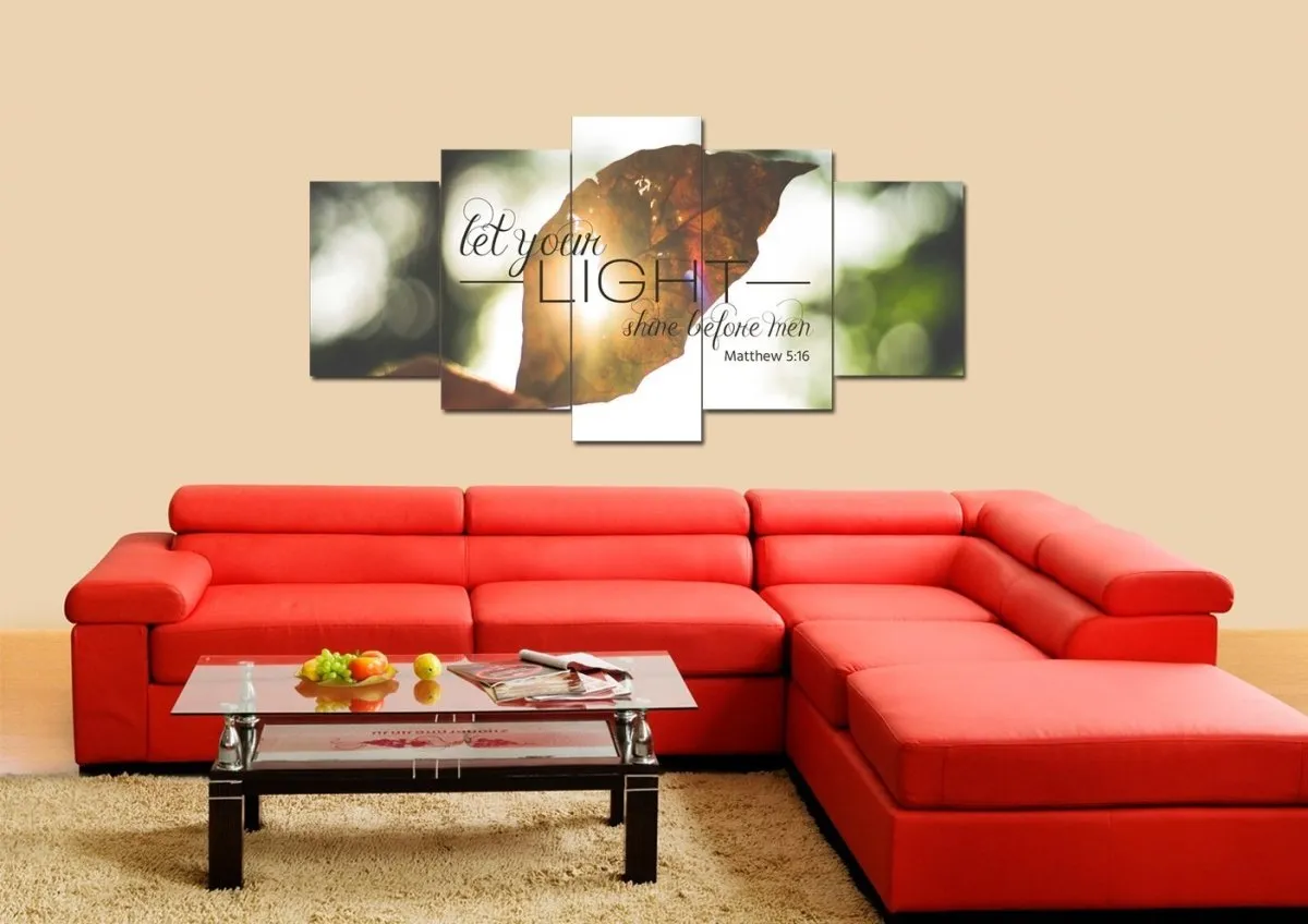 Matthew 516 Let Your Light Shine Before Men Canvas Wall Art Print S - Christian Canvas Wall Art