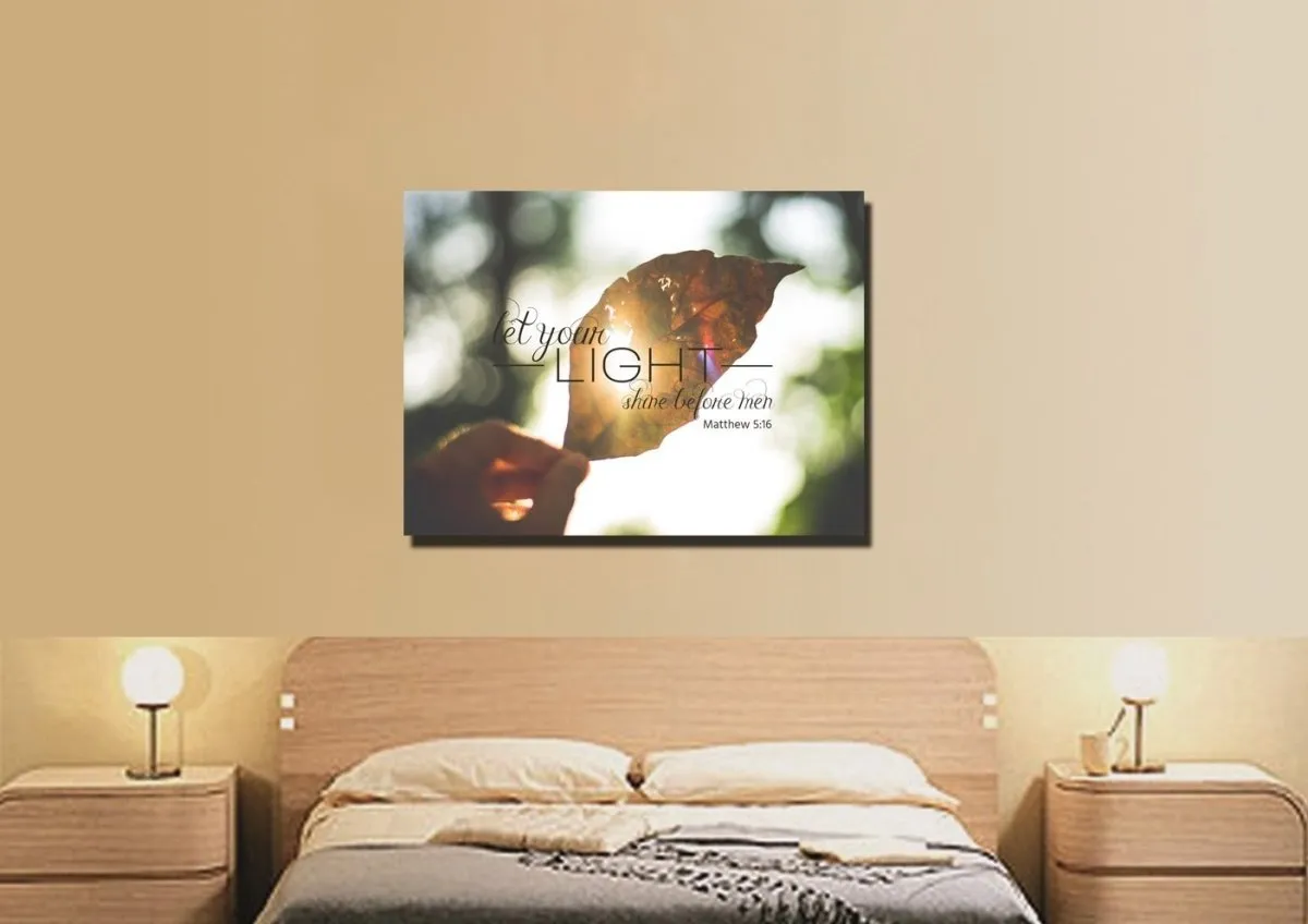 Matthew 516 Let Your Light Shine Before Men Canvas Wall Art Print S - Christian Canvas Wall Art
