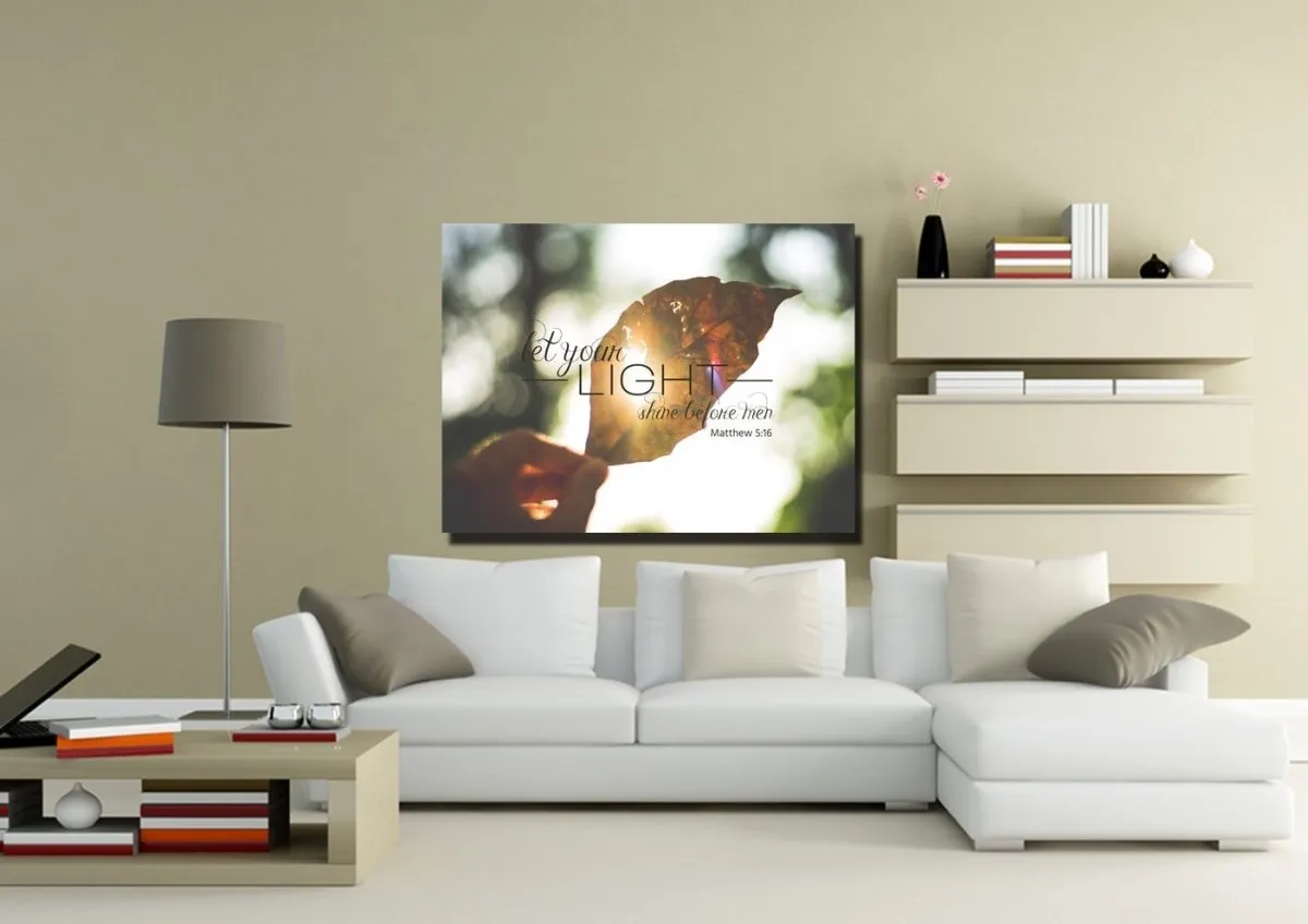 Matthew 516 Let Your Light Shine Before Men Canvas Wall Art Print S - Christian Canvas Wall Art