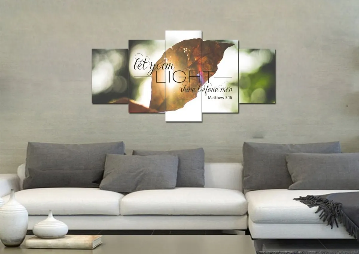 Matthew 516 Let Your Light Shine Before Men Canvas Wall Art Print S - Christian Canvas Wall Art