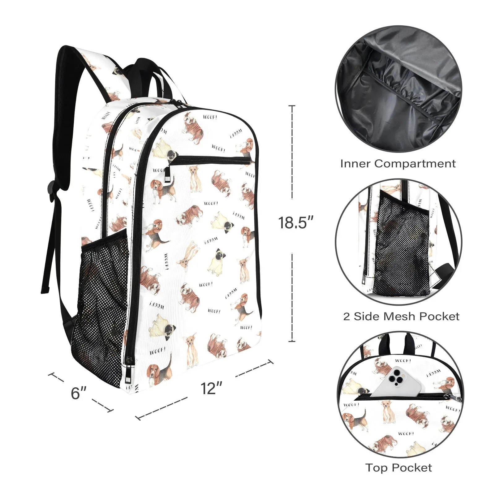 MB-Puppy-Woof-Pattern Backpack All Over Print Leisure Sports Backpack (Model 1741)