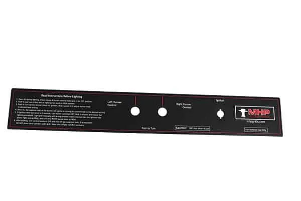 MHP Grills - Control Panel Sticker for JNR Grills w/ Metal Knobs - HHCPLBL18S