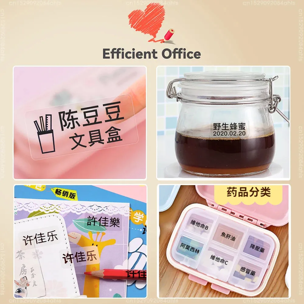 Mini Thermal Printer P15 Portable Bluetooth Label Printer Adhesive Sticker Inkless Labeling Machine with Thermal Paper