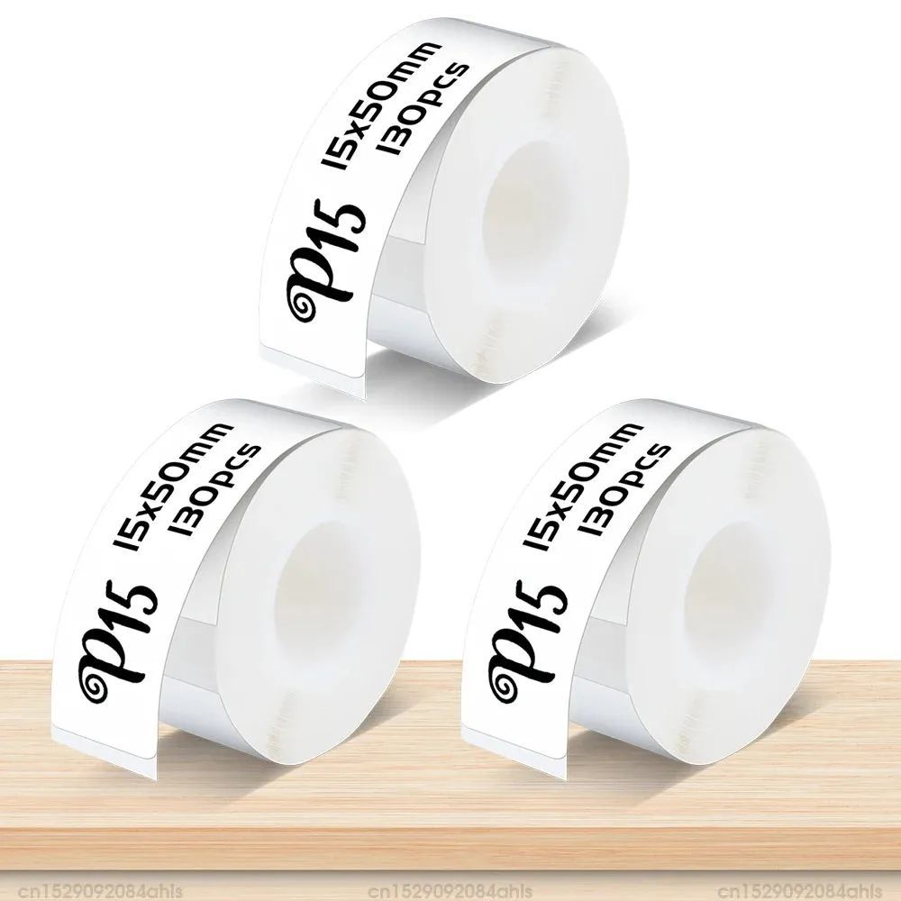 Mini Thermal Printer P15 Portable Bluetooth Label Printer Adhesive Sticker Inkless Labeling Machine with Thermal Paper