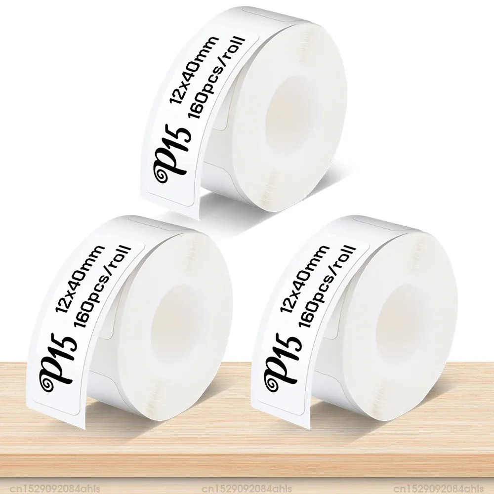 Mini Thermal Printer P15 Portable Bluetooth Label Printer Adhesive Sticker Inkless Labeling Machine with Thermal Paper
