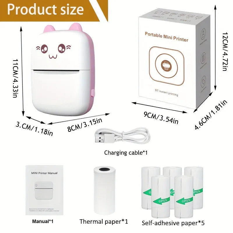 Mobile Bluetooth Mini Printer - Perfect for Students and Labels Prints