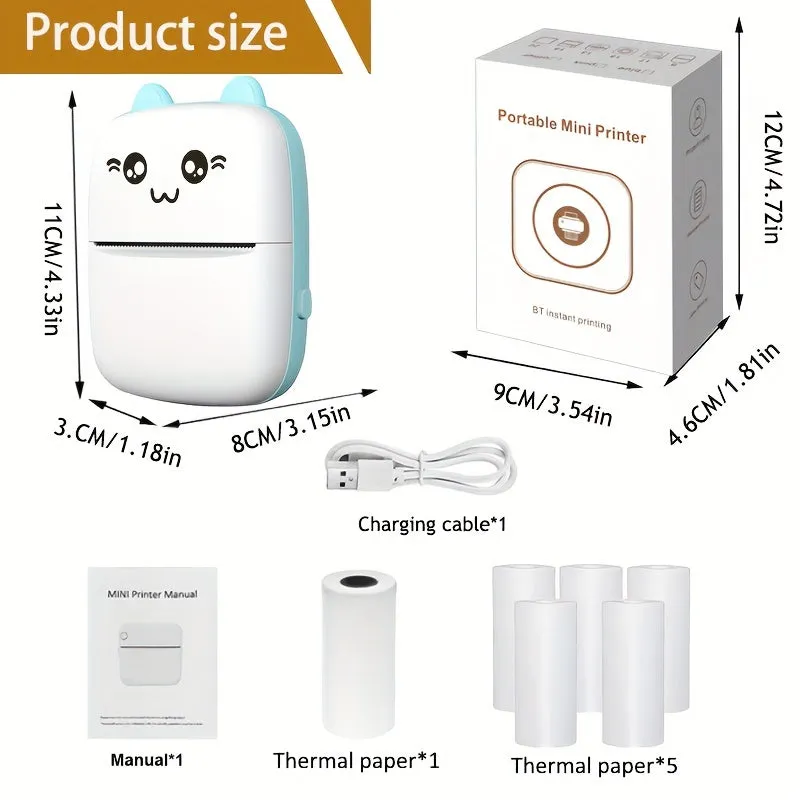 Mobile Bluetooth Mini Printer - Perfect for Students and Labels Prints