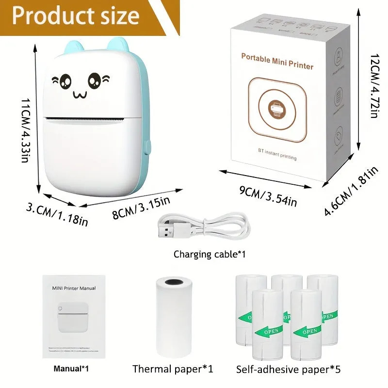 Mobile Bluetooth Mini Printer - Perfect for Students and Labels Prints