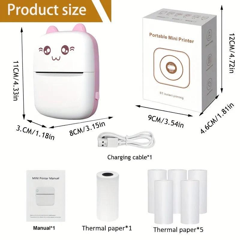 Mobile Bluetooth Mini Printer - Perfect for Students and Labels Prints