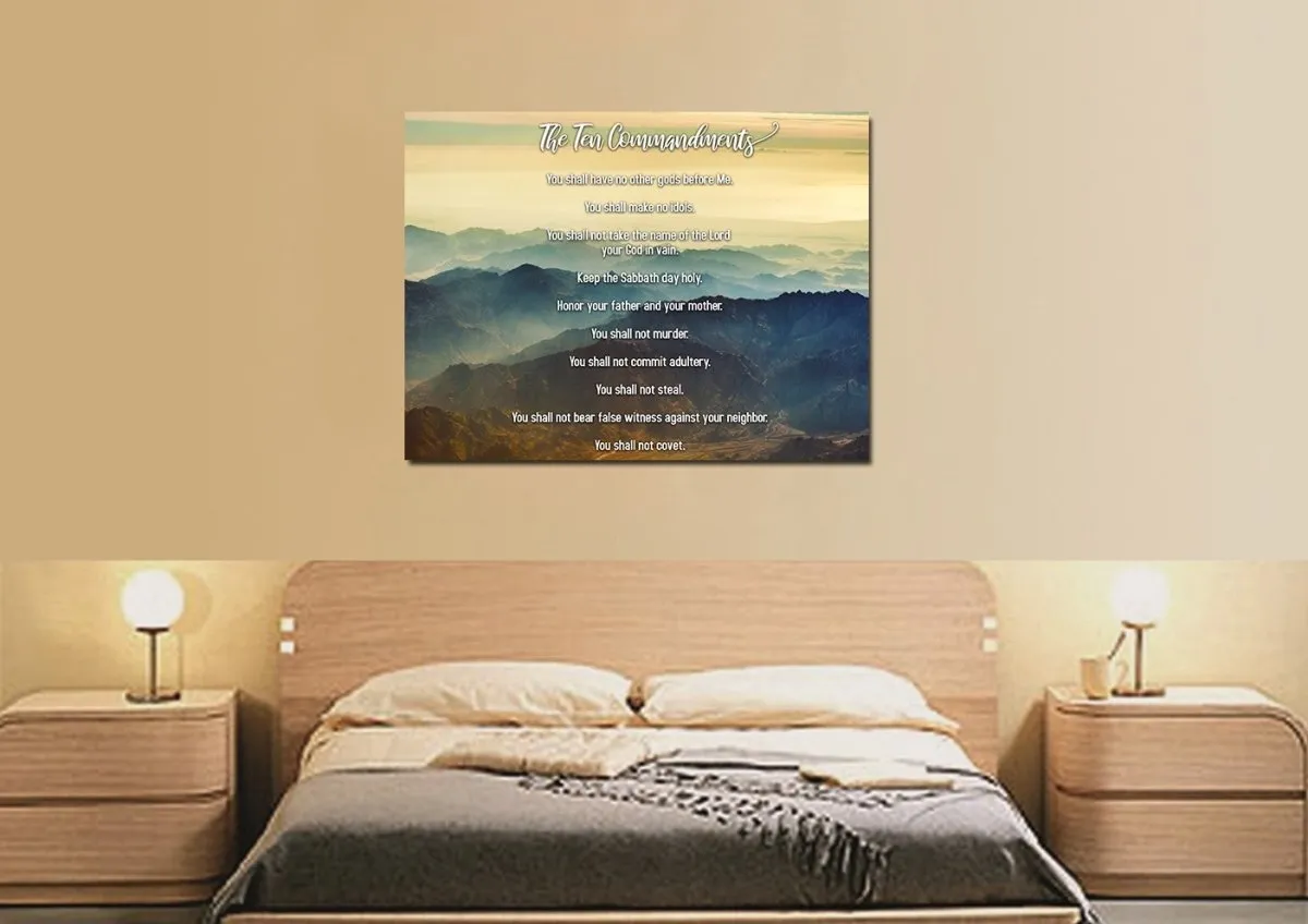 Mount Sinai Mornings & 10 Commandments Wall Art - Christian Canvas Wall Art