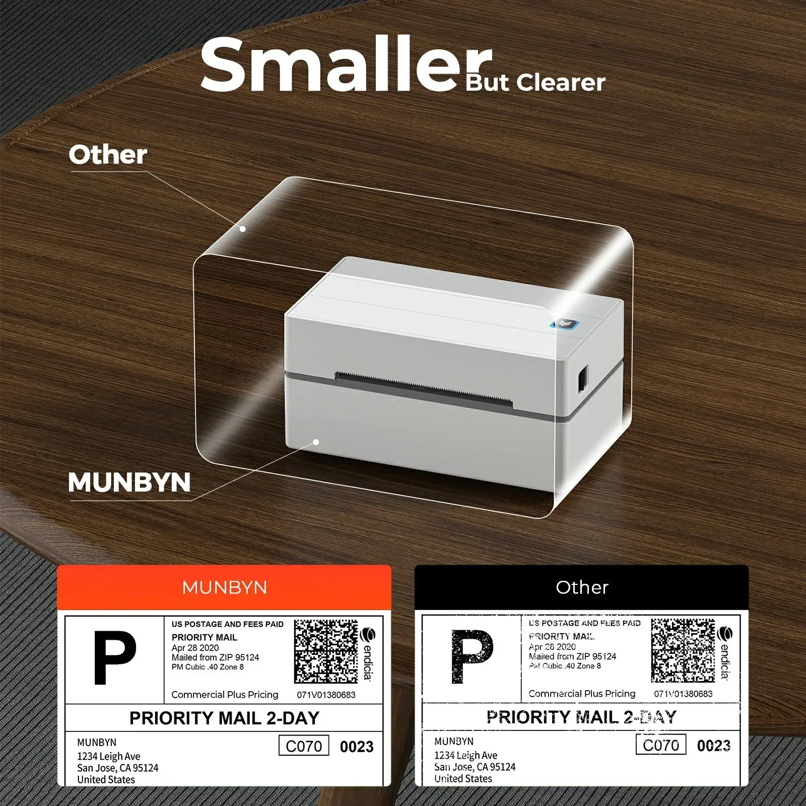 MUNBYN Bluetooth Thermal Label Printer P130B Starter Kit