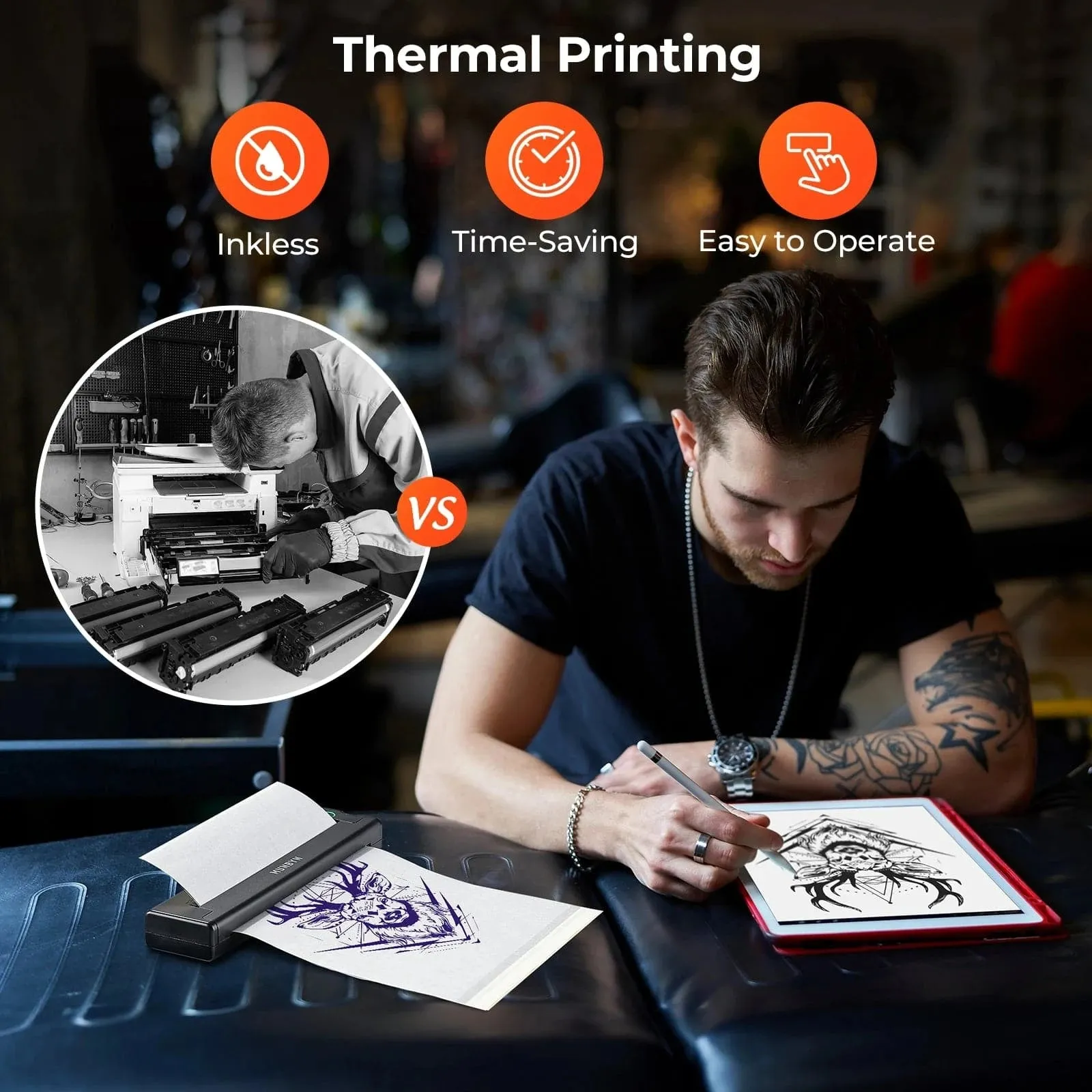 MUNBYN ITP05 Bluetooth Tattoo Stencil Printer