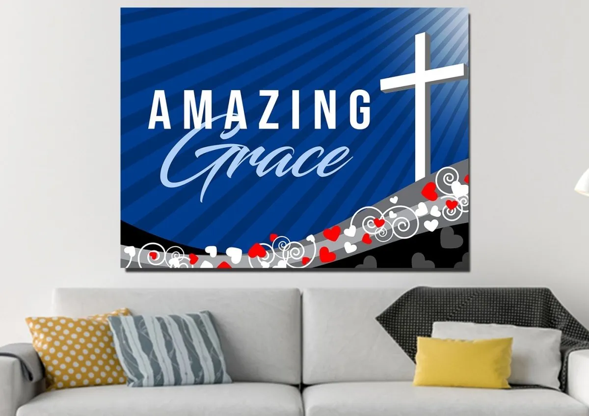 Music Amazing Grace Wall Art & Decor - Christian Canvas Wall Art