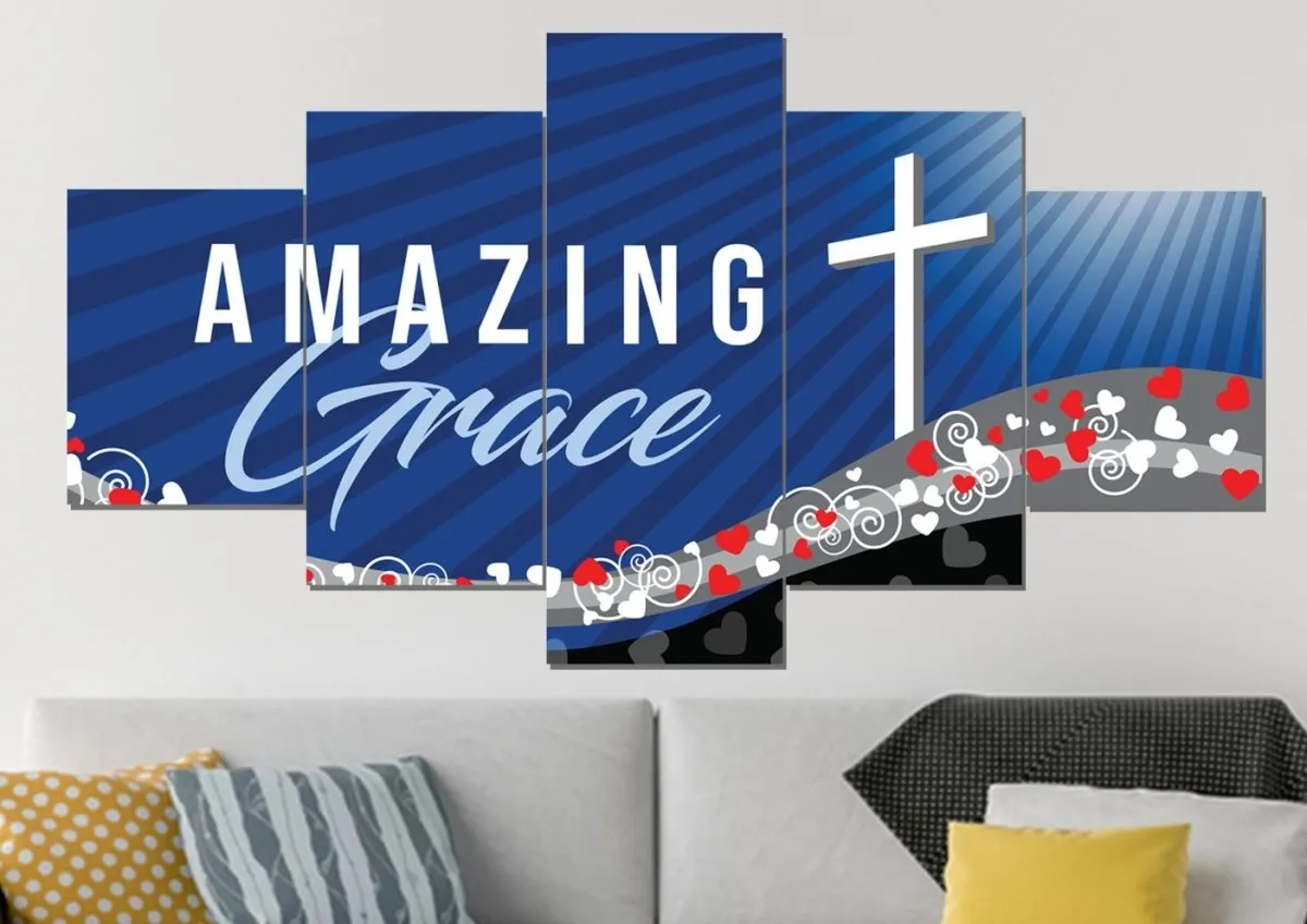 Music Amazing Grace Wall Art & Decor - Christian Canvas Wall Art