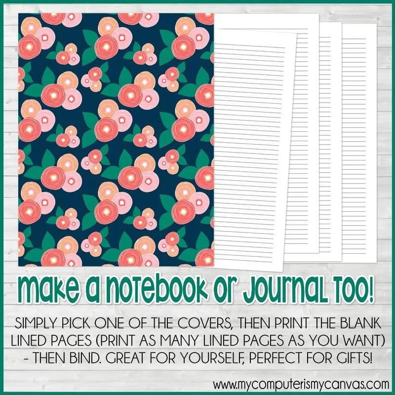 NAVY BLOOM Color Pack {Alternate Covers/Accessories for Planners/Journals} PRINTABLE